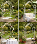 ecofynd Ecofynd White Arbor 2 Seater Garden Bench for Outdoors Hut Shaped