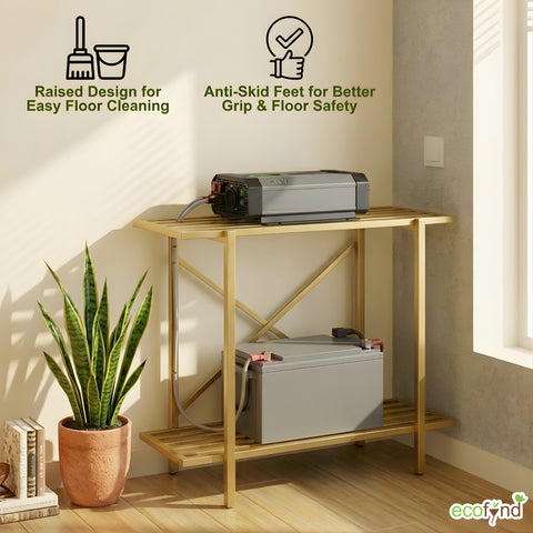 ecofynd 2-Tier Gold UPS Stand for Home and Office