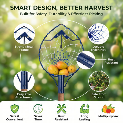 ecofynd Ecofynd Blue Fruit Picker Net for Mangoes & Tree Fruit Harvesting