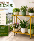 Ecofynd Adam Metal Plant Stand | 2-Tier Shelf for Indoor & Outdoor Use | Ecofynd