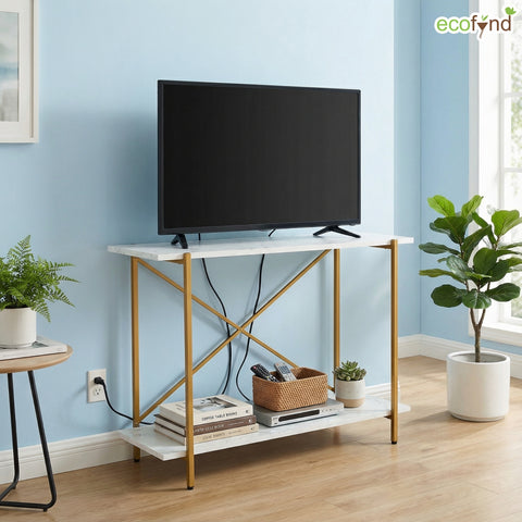 ecofynd Elix Jr. 35 Inch TV Stand – Modern Multipurpose Utility Console
