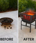ecofynd Foldable Iron Fire Pit – Heavy Duty, High Heat & Portable