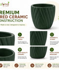 ecofynd 4 Inch Ceramic Plant Pots with Drainage Hole