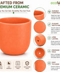 ecofynd 5 Inch Ceramic Plant Pots with Drainage Hole
