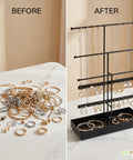 ecofynd 5-Tier Black Metal Jewelry Organizer Stand