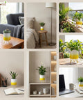 ecofynd Ecofynd Lucas Tabletop Metal Planter with Yellow Stand