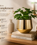 ecofynd Ecofynd Eion Jr Gold Metal Plant Pot Decorative Iron Planter
