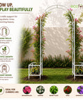 ecofynd 5 Feet High x 4 Feet Wide White Graden Arch Plant Stand