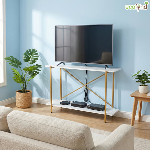 ecofynd Elix 47 Inch TV Stand – Modern Multipurpose Utility Console
