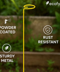 ecofynd Yellow Metal Plant Trellis – 18 Inch Rust-Resistant Stake
