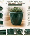 ecofynd 4 Inch Ceramic Plant Pots with Drainage Hole