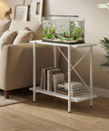 ecofynd 2-Tier White Fish Tank Stand
