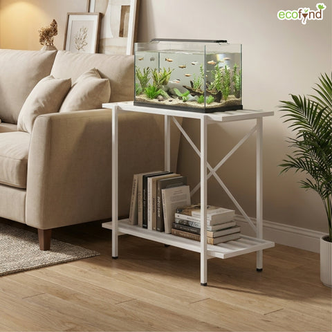 ecofynd 2-Tier White Fish Tank Stand