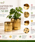 ecofynd Set of 2 Cylindrical Metal Planter – 6/7 Inch, Symmetrical Design