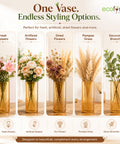 ecofynd 3.9 Inch Glass Flower Vase for Fresh & Artificial Flowers