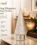 ecofynd 5.1 Inch Decorative Glass Christmas Tree Showpiece for Home Decor