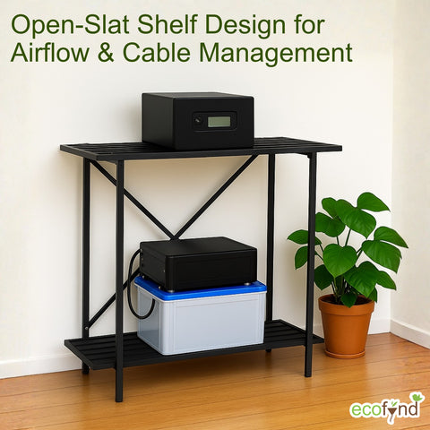 ecofynd 2-Tier Black UPS Stand for Home and Office