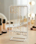 ecofynd Ecofynd 2-Tier White Metal Jewelry Organizer Stand with 11 Hooks & 10 Earring Holes