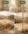 ecofynd Ecofynd Rotating Jewelry Organizer Stand with 20 Hooks (Golden)