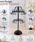 ecofynd Ecofynd Rotating 2 Tier Jewelry Organizer Stand with 40 Hooks (Black)