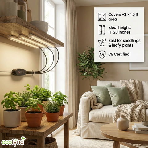 ecofynd Aira3 Grow Light – 3 Head LED Plant Light for Indoor Plants