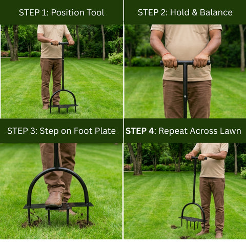 ecofynd Ecofynd DeepRoot Lawn Aerator Tool with 4 Metal Spikes