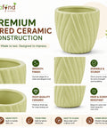 ecofynd 4 Inch Ceramic Plant Pots with Drainage Hole