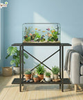 ecofynd 2-Tier Black Fish Tank Stand