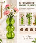ecofynd Triple Bubble Green Glass Vase – Modern, Minimalist & Versatile