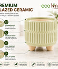 ecofynd 3.5 Inch Ceramic Plant Pots with Drainage Hole