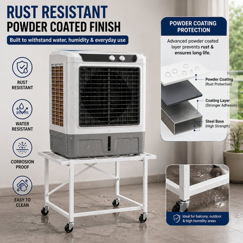 ecofynd Ecofynd GlideBase Heavy-Duty White Cooler Trolley with 360° Rotating Wheels