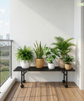 ecofynd Scot 35 Inch Plant Stand with Wheels for Balcony (Black)