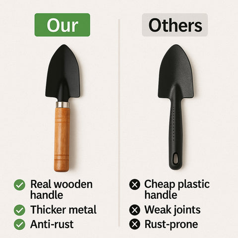 ecofynd Medium Trowel with Wooden Handle – Durable Garden Soil & Compost Scoop