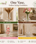 ecofynd 4.7 Inches Glass Vase for Flower Plants