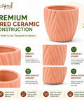 ecofynd 4 Inch Ceramic Plant Pots with Drainage Hole