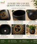 ecofynd 4.5 Inch Celestial Sun Terracotta Pot for Indoor Plants