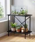 ecofynd 2-Tier Black Fish Tank Stand