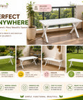ecofynd Arlo 35 Inch Plant Stand with Cross Legs for Outdoor Balcony
