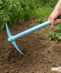 ecofynd Heavy Duty Garden Tiller with Wooden Handle – Sky Blue