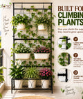 ecofynd Black Plant Stand with Trellis