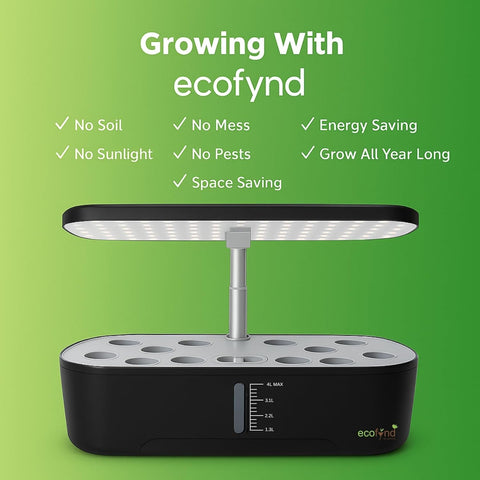 ecofynd Hydra 12-Pod Indoor Hydroponics System – Smart Gardening Made Easy