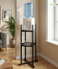 ecofynd Ecofynd HydroNest 2-Tier Black Water Dispenser Stand with Storage Shelf