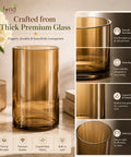 ecofynd 3.9 Inch Glass Flower Vase for Fresh & Artificial Flowers