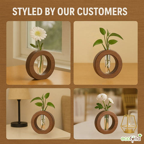 ecofynd Test Tube Planter with Wooden Holder
