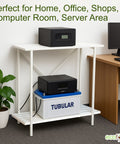ecofynd 2-Tier White UPS Stand for Home and Office