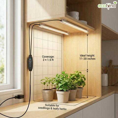 ecofynd Aira2 Grow Light – 2 Head LED Plant Light for Indoor Plants