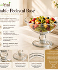 ecofynd Glass Fruit Bowl with Pedestal Stand