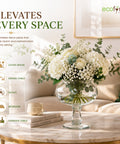 ecofynd 5.5 Inch Glass Flower Vase with Pedestal Stand for Fresh & Artificial Flower