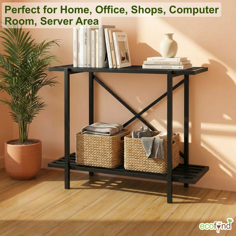 ecofynd 2-Tier Black UPS Stand for Home and Office