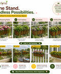 ecofynd 1 Pack 16 Inches Metal Hanging Flower Pot Stand For Railing Planters
